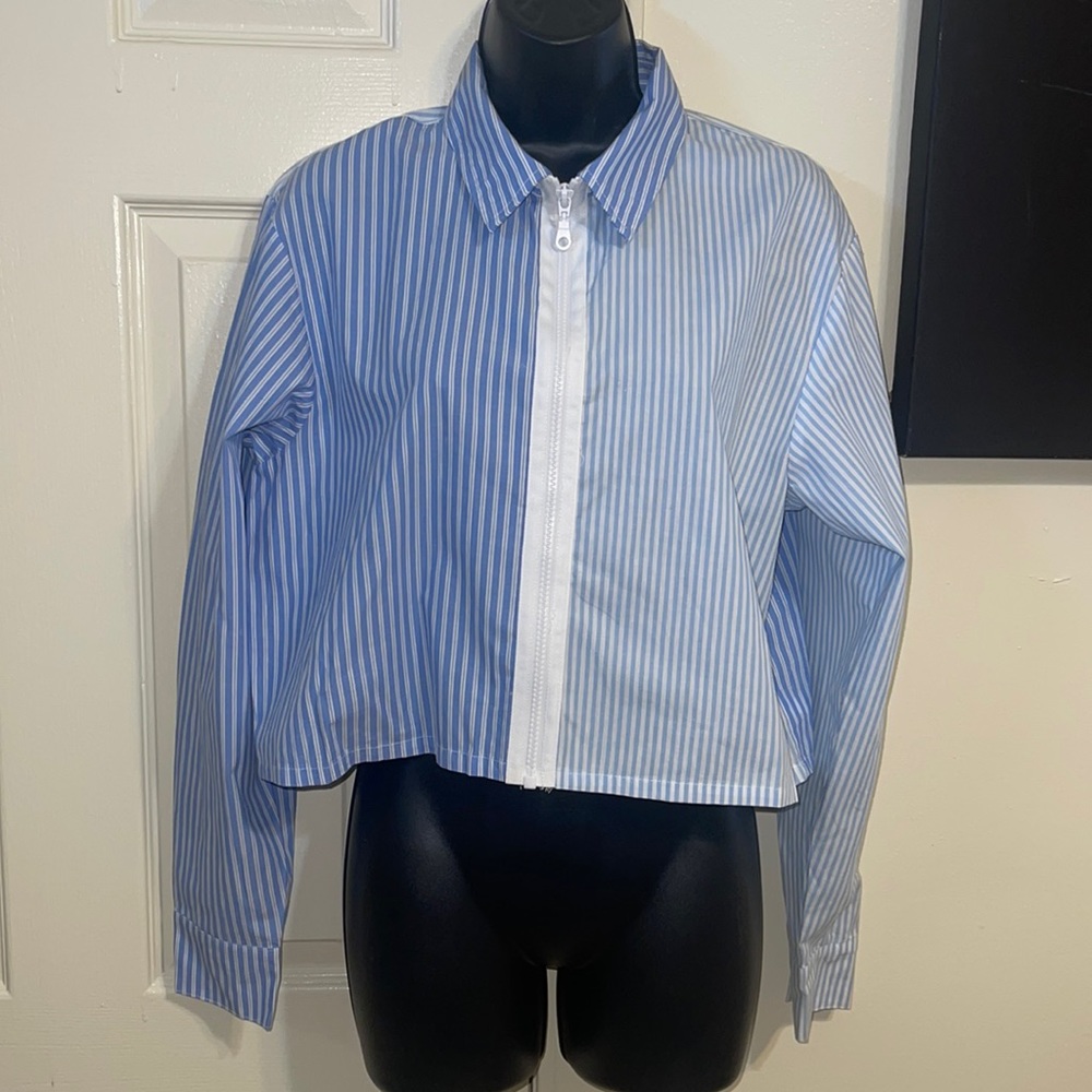 Stripped ZipUp Shirt